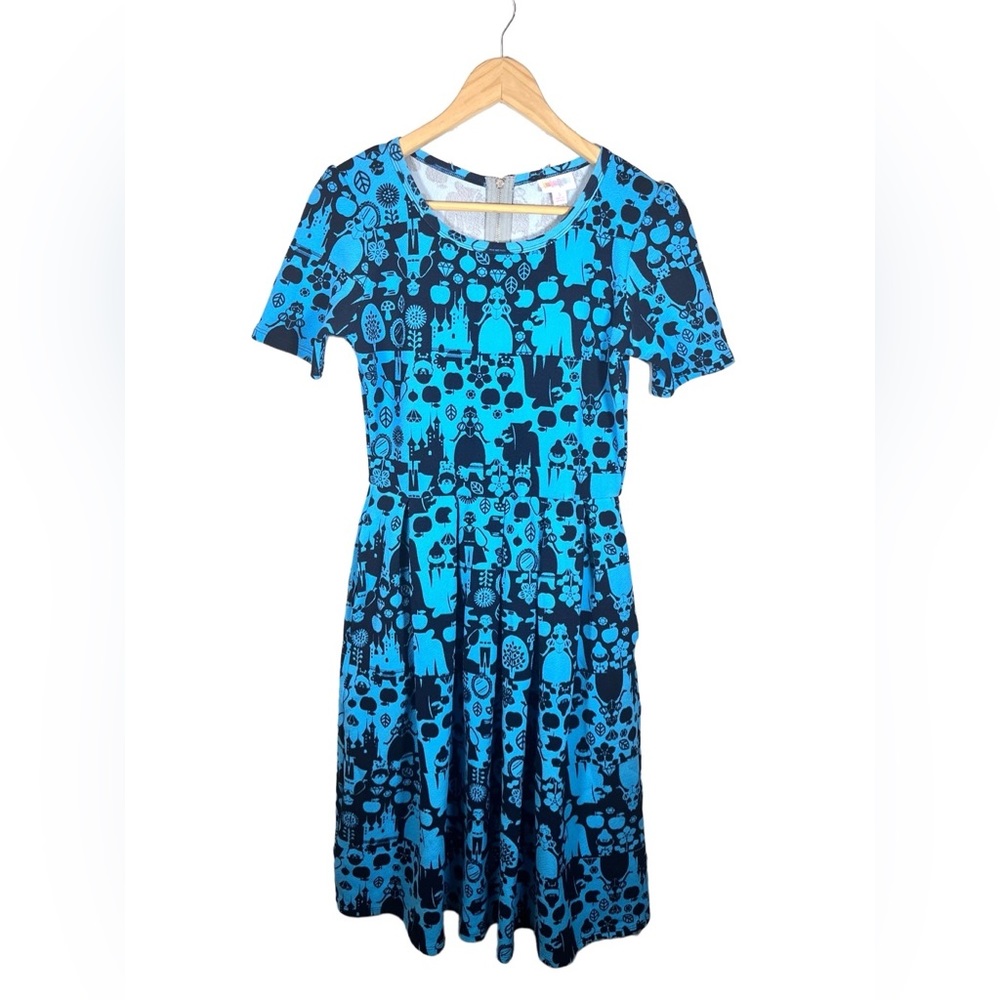 RARE!! Unicorn!! LulaRoe  Disney Snow White Blue Amelia Dress Size Small